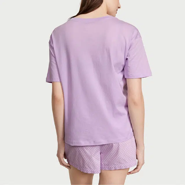 Victoria's Secret Cotton Short Tee-Jama SetUnicorn Purple MD