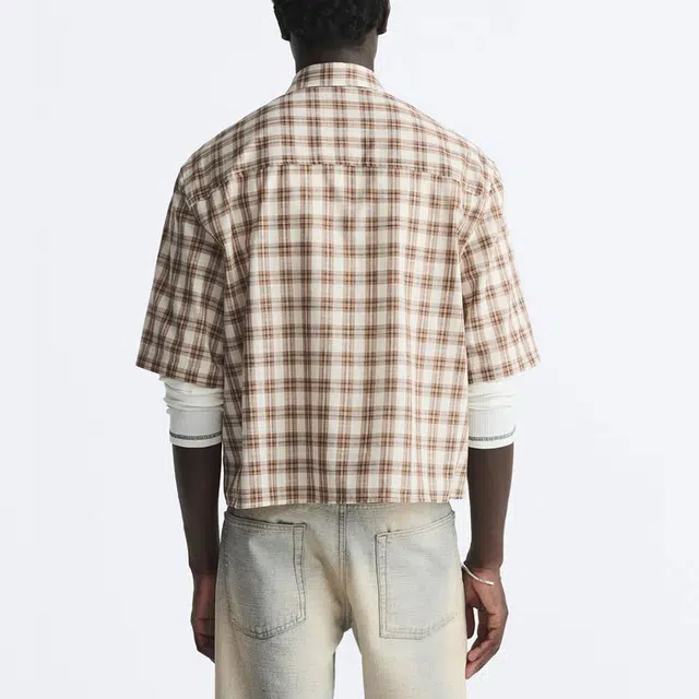 ZARA Plaid Short Sleeve Shirt