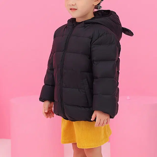 鸭鸭 纯色可爱连帽长袖羽绒服 儿童款
