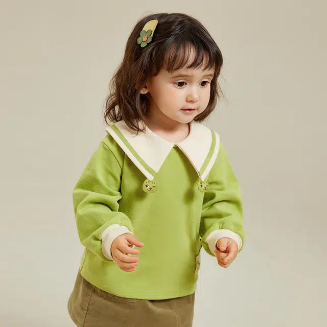 啊咪啦 童装 翻领长袖卫衣弹力修身打底裤休闲运动套装 女童