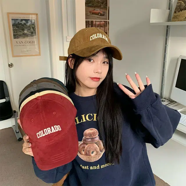 零界 百搭简约刺绣高品质磨毛质感软顶 好运 涤纶 鸭舌帽 男女同款情侣款