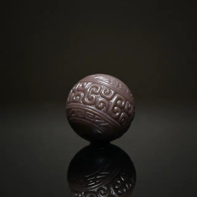 赤门 灰紫色回纹珠 玛瑙 吊坠 男女同款情侣款