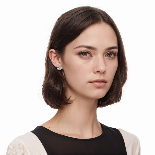 Chanel Classic Double C Earrings Silver