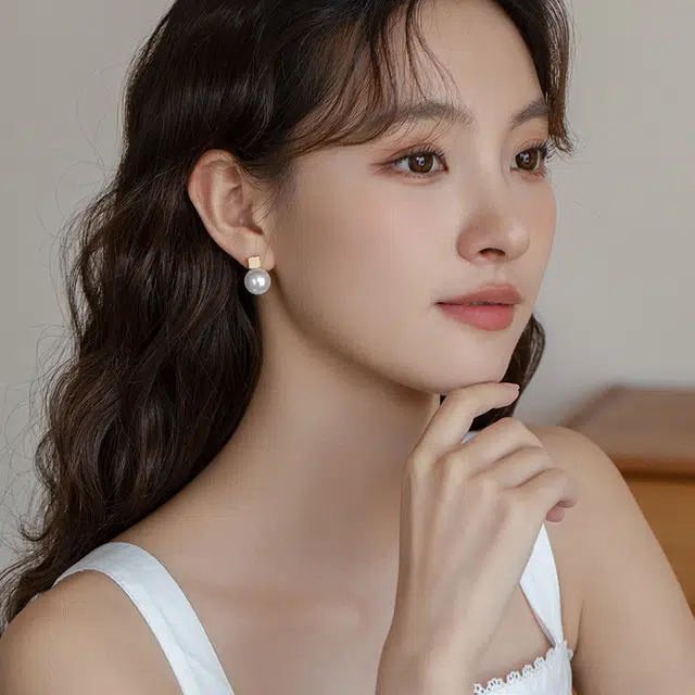 韵系 法式气质 铜镀金 仿珍珠 耳环 女款