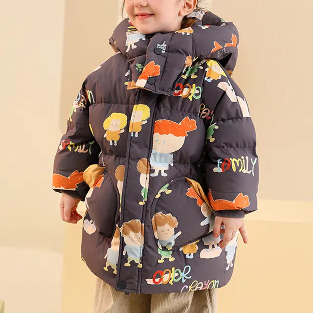 鸭鸭 童装 连帽卡通休闲羽绒服 儿童款