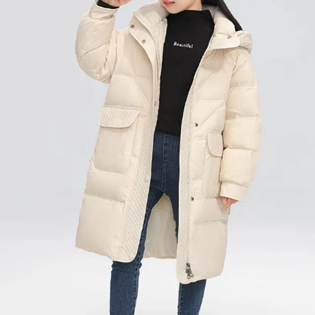 鸭鸭 童装 纯色简约加厚宽松休闲羽绒服 儿童款
