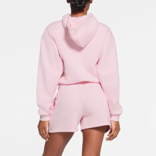 SKIMS SS24 COTTON FLEECE CLASSIC ZIP UP HOODIE CHERRY BLOSSOM