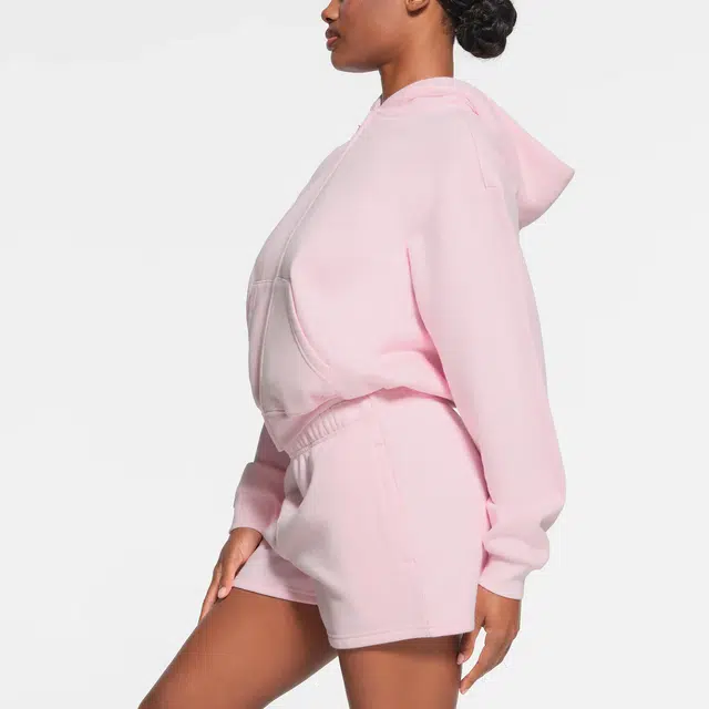 SKIMS SS24 COTTON FLEECE CLASSIC ZIP UP HOODIE CHERRY BLOSSOM