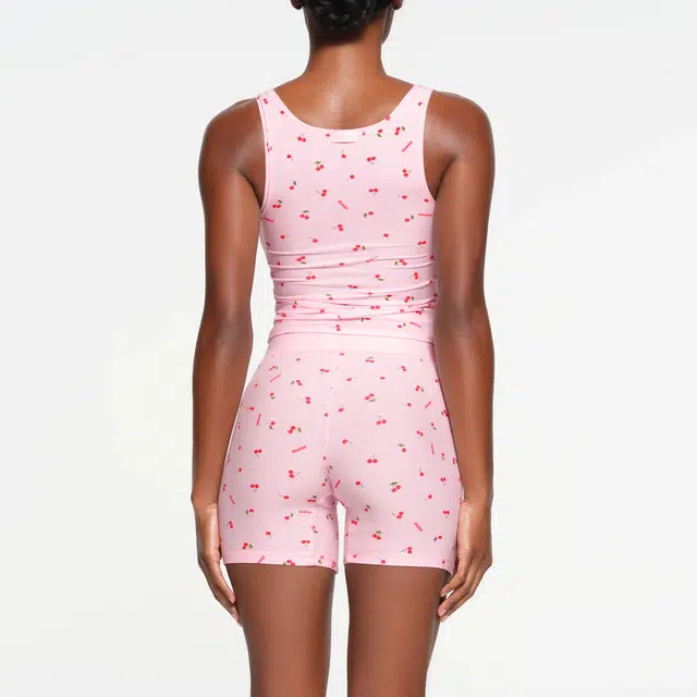 SKIMS SOFT LOUNGE TANK CHERRY BLOSSOM PRINT