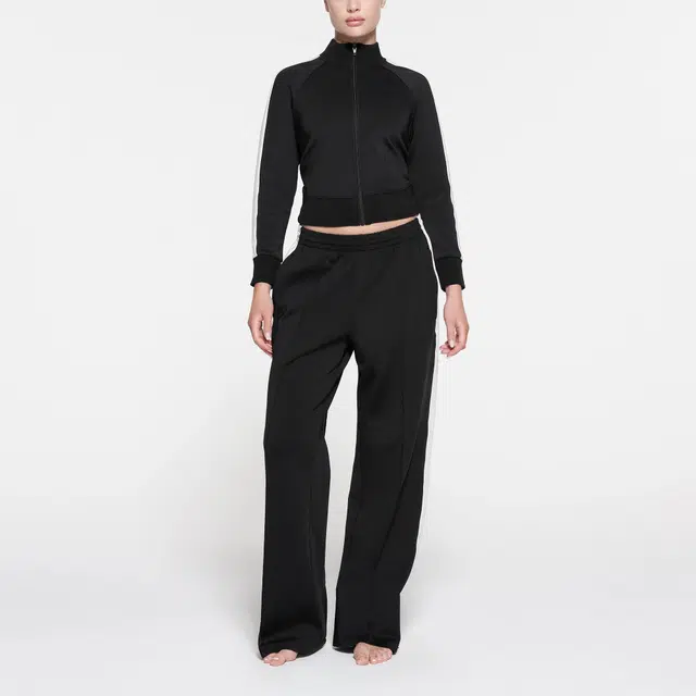 SKIMS TRACK ZIP UP JACKET ONYX