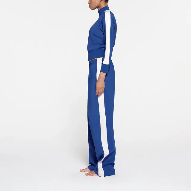 SKIMS TRACK ZIP UP JACKET COBALT