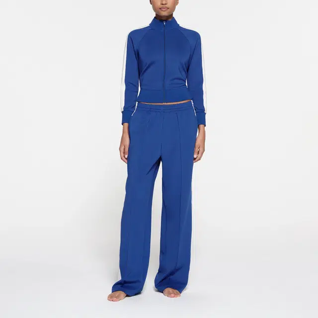 SKIMS TRACK ZIP UP JACKET COBALT