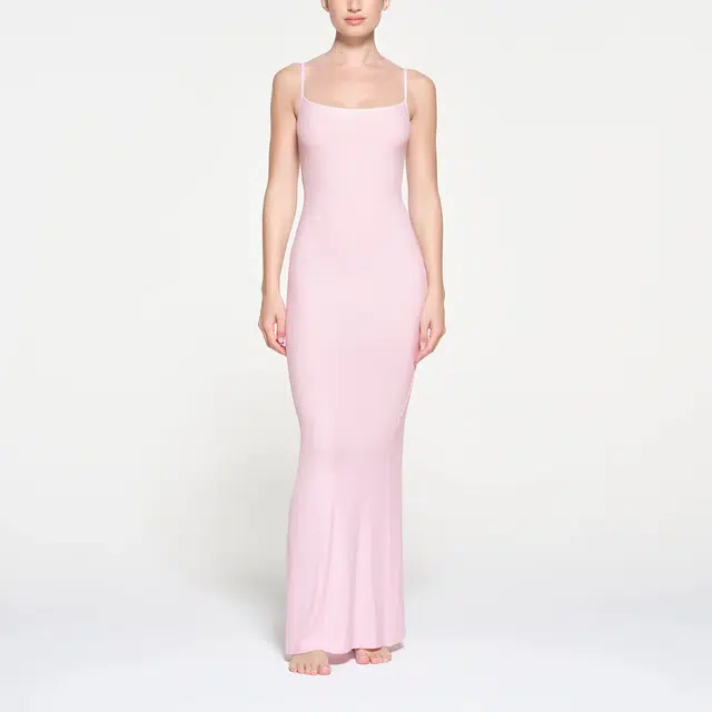 SKIMS SOFT LOUNGE LONG SLIP DRESS CHERRY BLOSSOM