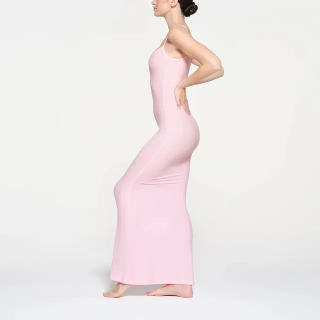 SKIMS SOFT LOUNGE LONG SLIP DRESS CHERRY BLOSSOM