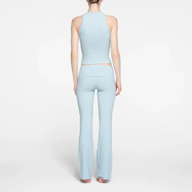SKIMS COTTON JERSEY FOLDOVER PANT OPAL