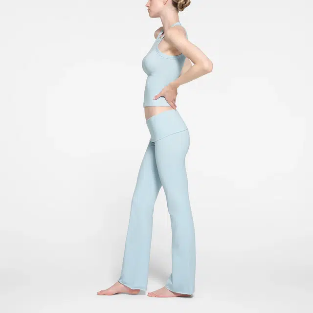 SKIMS COTTON JERSEY FOLDOVER PANT OPAL