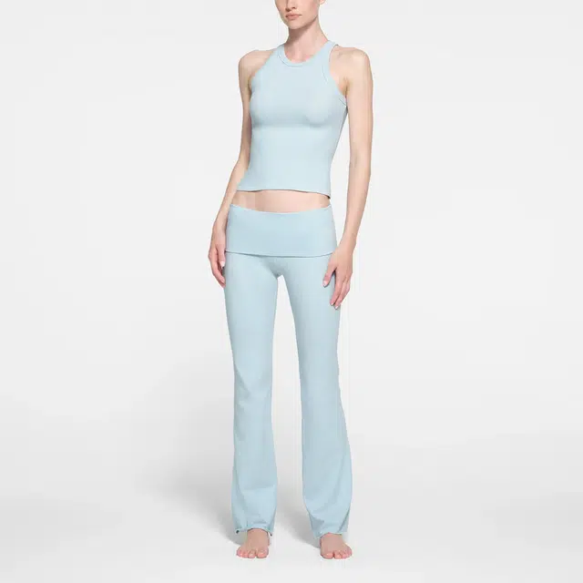 SKIMS COTTON JERSEY FOLDOVER PANT OPAL