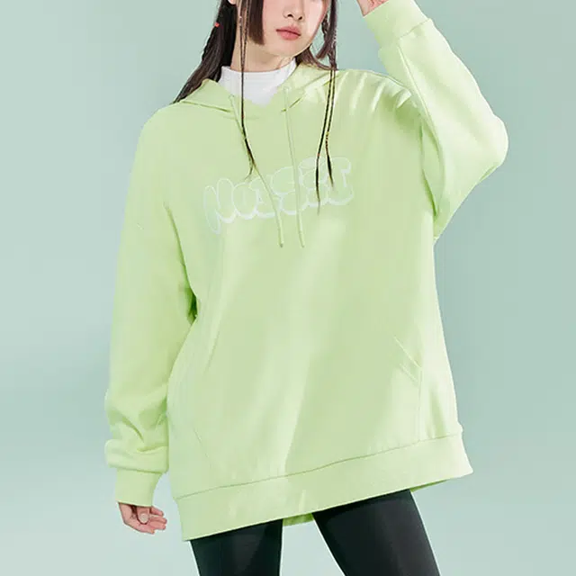 乔丹 质燥 字母印花休闲连帽套头长袖卫衣 女款 麦苗色