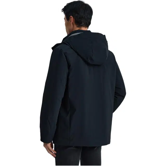 迪柯尼 纯色简约连帽可拆卸内胆连帽保暖羽绒服 男款