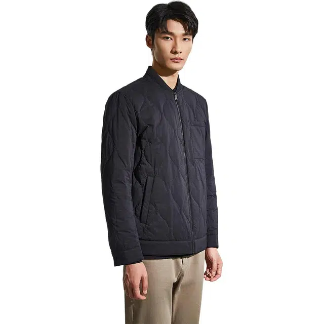 迪柯尼 时尚立领纯色长袖羽绒服 男款