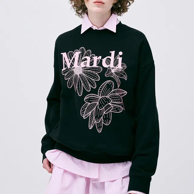 MARDI MERCREDI SS25 SWEATSHIRT TRIPLE FLOWER_BLACK PINK