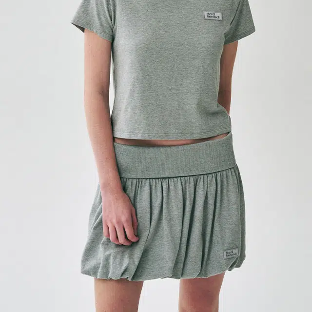 MARDI MERCREDI SS25 VOLUME MINI SKIRT_GREY