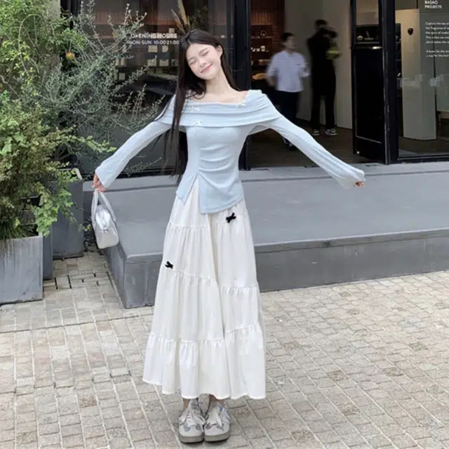 珠蒂美 法式简约气质长袖时尚裙装套装 女款