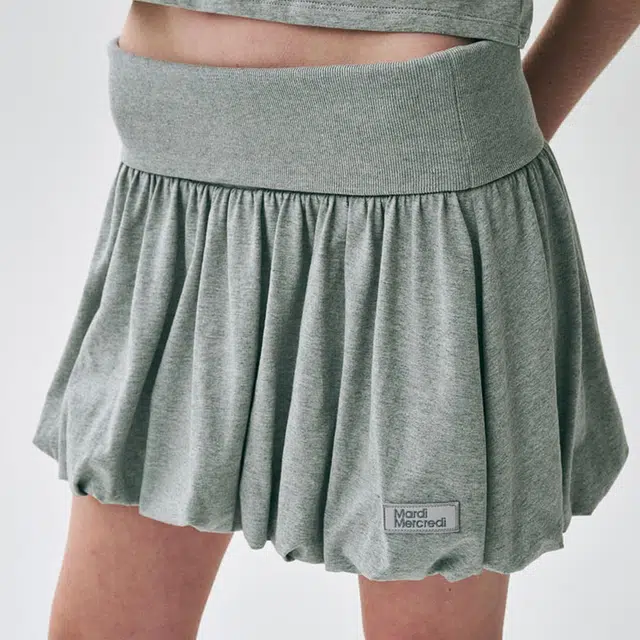 MARDI MERCREDI SS25 VOLUME MINI SKIRT_GREY