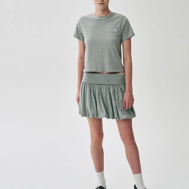 MARDI MERCREDI SS25 VOLUME MINI SKIRT_GREY