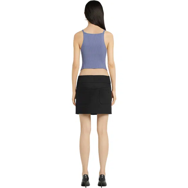 COURREGES SS25 POINTY RIB KNIT TANK TOP Dusk Blue