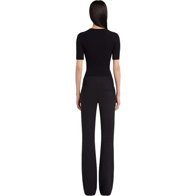 COURREGES SS25 INFINITY RIB KNIT SWEATER T BLACK