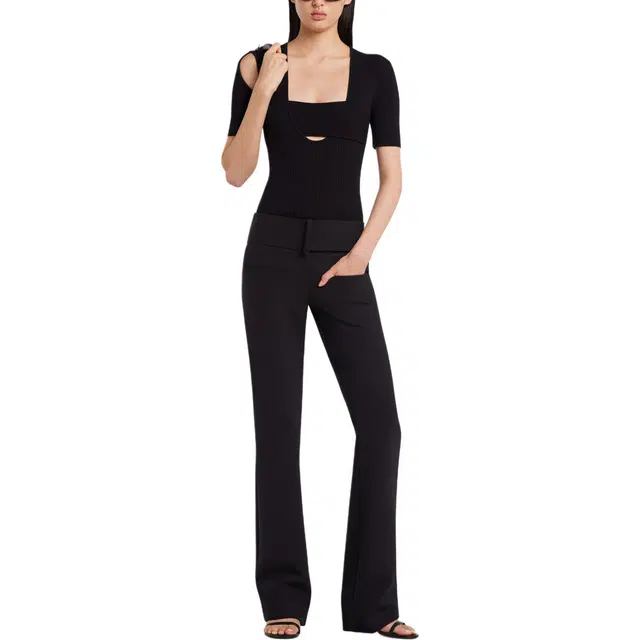 COURREGES SS25 INFINITY RIB KNIT SWEATER T BLACK