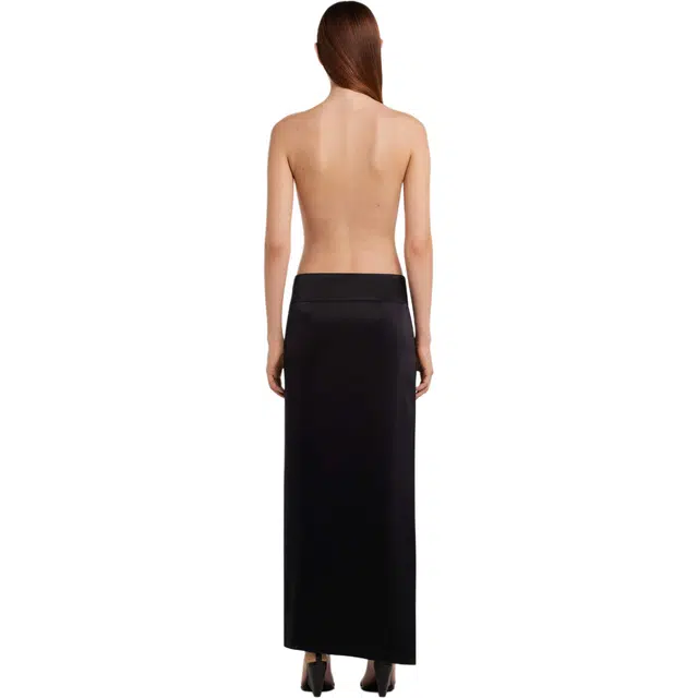 COURREGES SS25 ILLUSION SATIN BODYSUIT Black Sand
