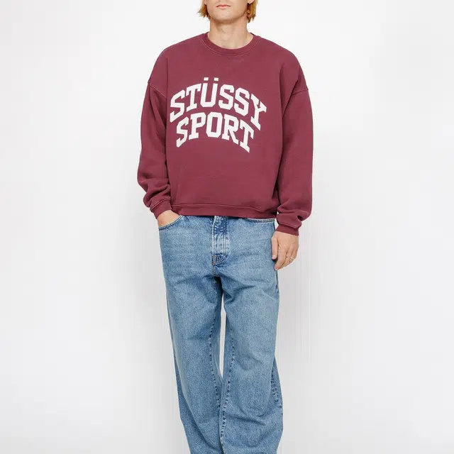 Stussy SS24 BIG CRACKLE SPORT CREW logo