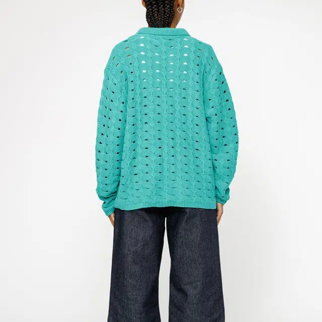 Stussy SS24 OPEN KNIT COLLARED SWEATER