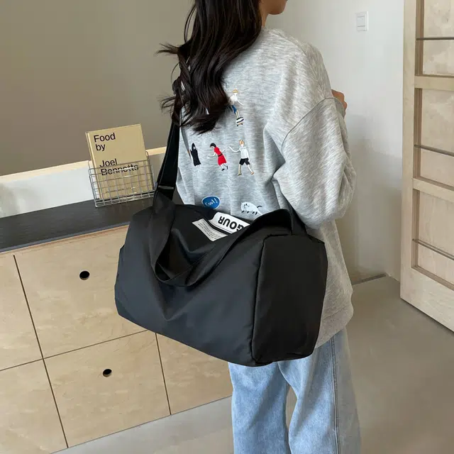 德力熊 时尚简约纯色短途出差百搭轻便 尼龙 旅行包 男女同款情侣款 多色