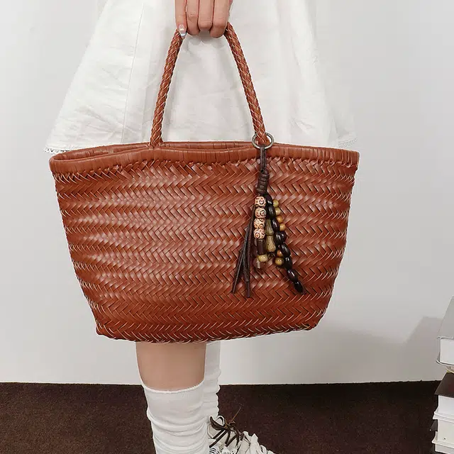 MZ Houge Handwoven Tote Brown