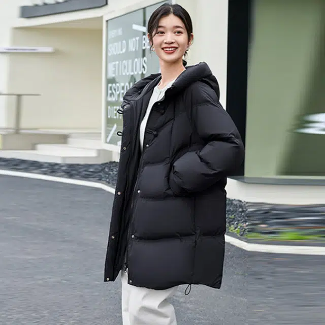 坦博尔 国风盘扣中长款羽绒服 女款