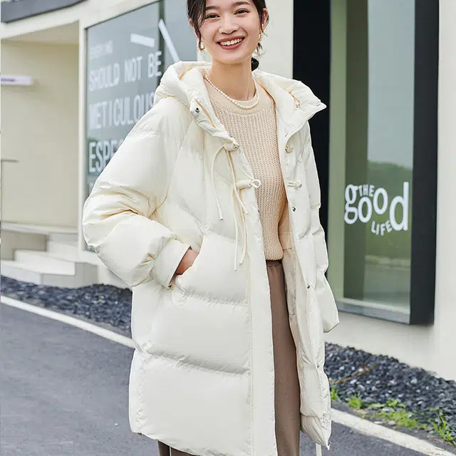 坦博尔 国风盘扣中长款羽绒服 女款