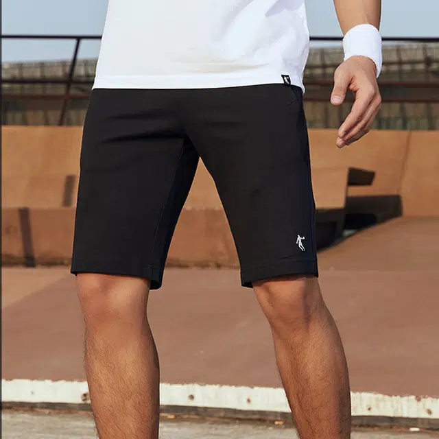 乔丹 休闲纯色五分设计运动短裤 男款 黑色