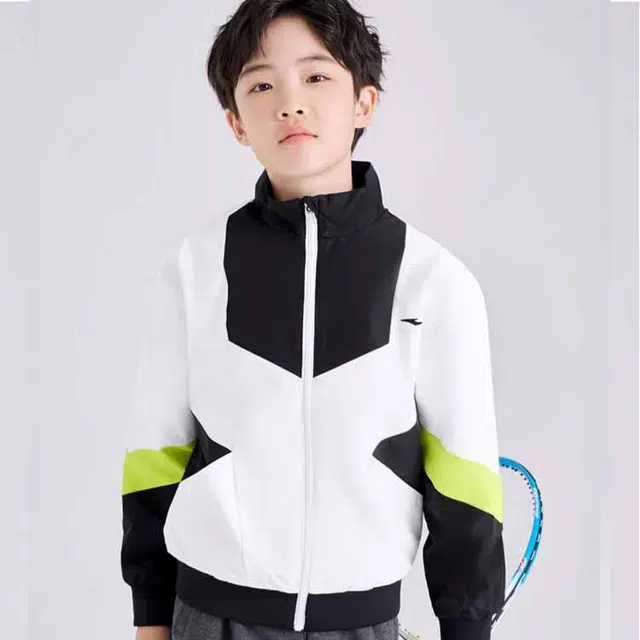 尔克儿童 童装 休闲立领运动长袖上衣夹克 男童
