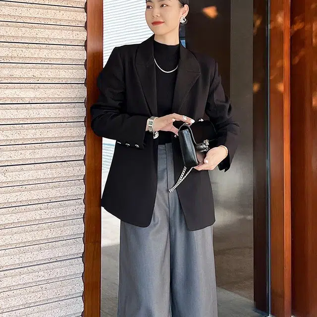 美洋 新款纯色气质休闲西装 女款 黑色