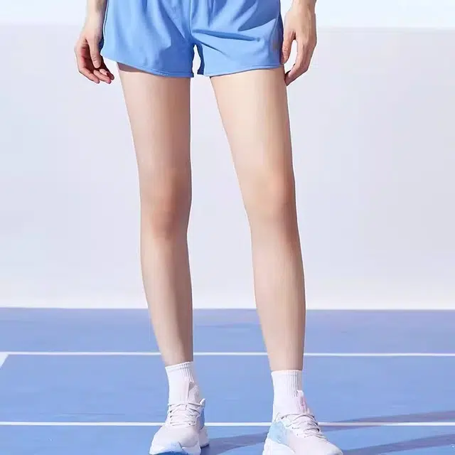 乔丹 纯色中腰直筒运动短裤 女款 律动蓝
