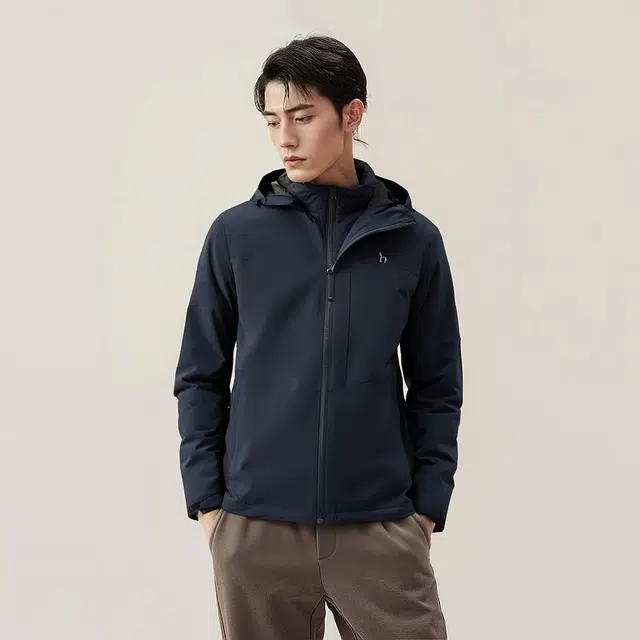 HAZZYS Casual Warm Hooded Down Jacket Men