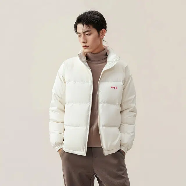 雅鹿 纯色保暖休闲加厚大码羽绒服 男款