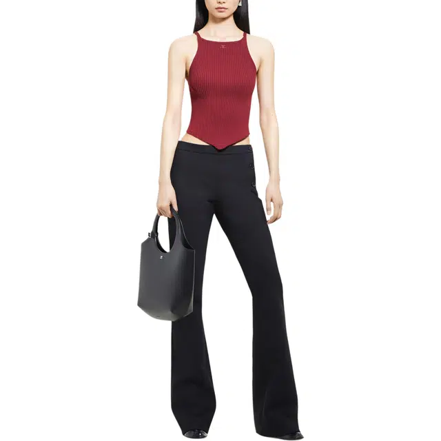 COURREGES POINTY RIB KNIT TANK TOP Grenat