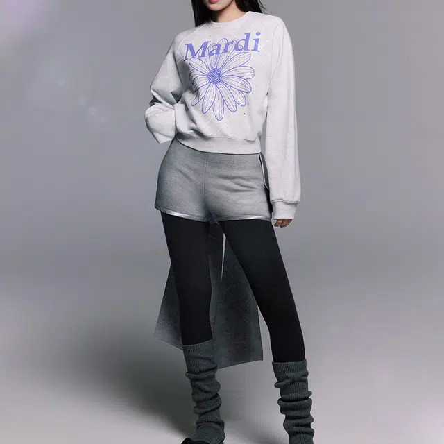 MARDI MERCREDI FW24 RAGLAN FLOWERMARDI STONE EMBELLISHED_HEATHER PURPLE