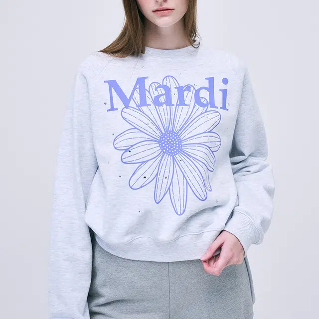 MARDI MERCREDI FW24 RAGLAN FLOWERMARDI STONE EMBELLISHED_HEATHER PURPLE