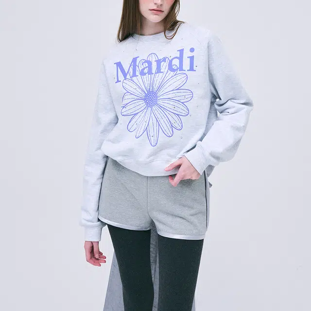 MARDI MERCREDI FW24 RAGLAN FLOWERMARDI STONE EMBELLISHED_HEATHER PURPLE