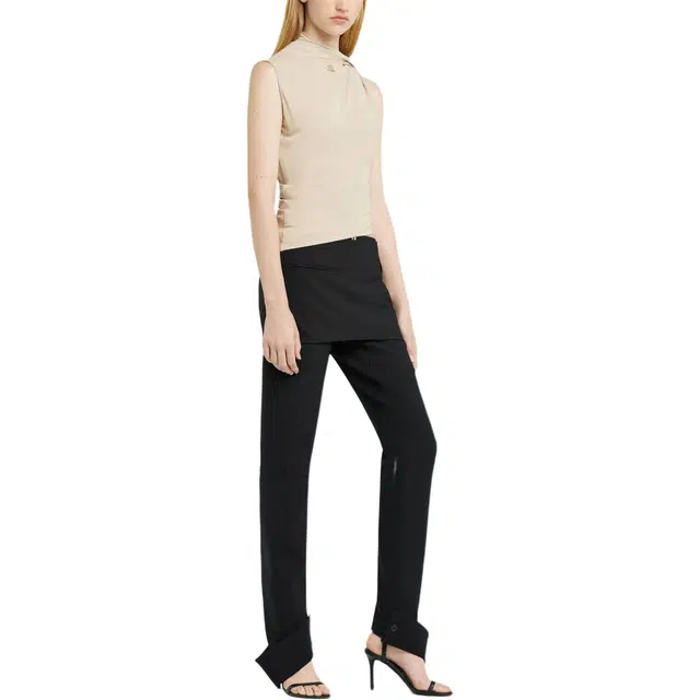 COURREGES SS25 OVERSKIRT PANTS BLACK